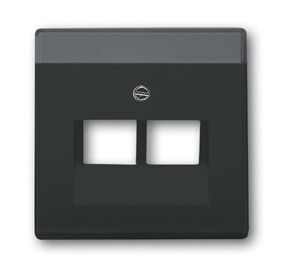 ABB BJE Solo/Future Черный Антрацит Накладка 2-ой ТЛФ и комп розетки наклонной (мех214/15/17) 2CKA001710A3615