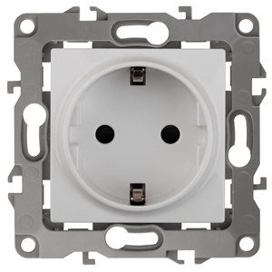 ЭРА 12-2001-01 Розетка 2P+E Schuko, 16A-250В, IP20, без м.лапок, 12, Белый