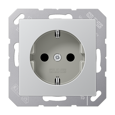 JUNG Алюминий Штепсельная розетка Schuko 16A 250V A1521AL
