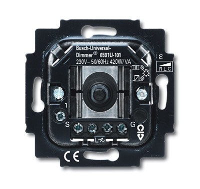 ABB BJE Мех Светорегулятор поворотный универсальный 420W/VA (л/н+эл тр-р или л/н+обм тр-р) 2CKA006513A0588