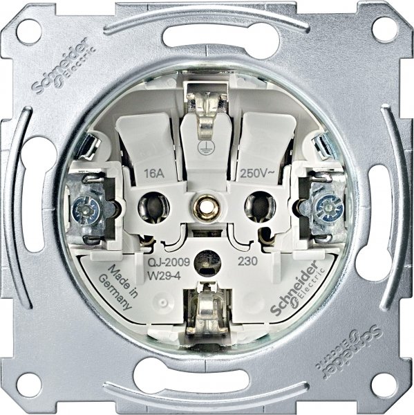 Купить SE Merten Механизм розетки Schuko с/з, съемный модуль, с безвинт. зажимами MTN2300-0000