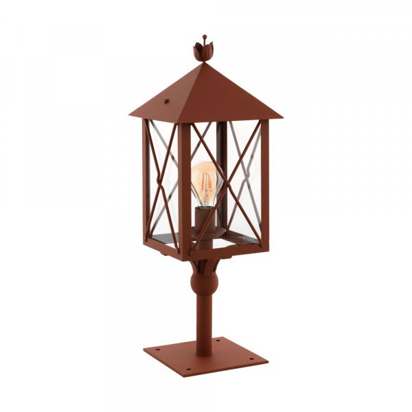 Eglo 64758 Уличный напольный светильник GAUDESI, 1X60W(E27), сталь оцинкованный, коричневый антик/ стекло, прозрачный