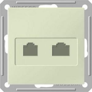Systeme Electric Wessen 59 Беж Розетка 2-ая ТЛФ + компьютерная 5е (RJ11+RJ45)