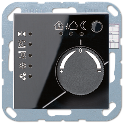 JUNG KNX-регулятор с шинным сопряжением с ручкой для установки температуры чёрный A2178SW