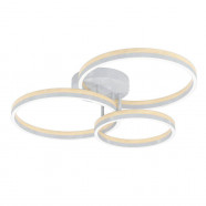 Eglo 39895 Потолочный светильник CADINARO, LED 1Х12,5W, 1800lm, LED 2Х15,5W, 4500lm, L730, B550, H145, сталь, дерево, серый, коричневый/пластик, белый