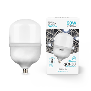 Gauss Лампа Elementary T160 60W 5400lm 4000K E27 LED 63226