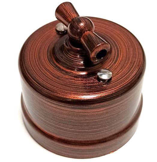 BIRONI Лизетта Пластик Медный век Выключатель проходной 1-кл B1-201-16