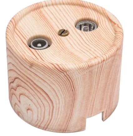 BIRONI Лизетта Пластик Карельская сосна Розетка R/TV-SAT проходная B1-304-13