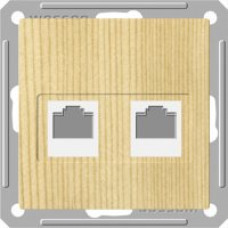 Купить Systeme Electric Wessen 59 Сосна Розетка 2-ая ТЛФ + компьютерная 5е (RJ11+RJ45)