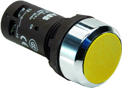 ABB CP1-30Y-10 Кнопка желтая без фикс. 1НО 1SFA619100R3013 ABB CP1-30Y-10 Кнопка желтая без фикс. 1НО 1SFA619100R3013