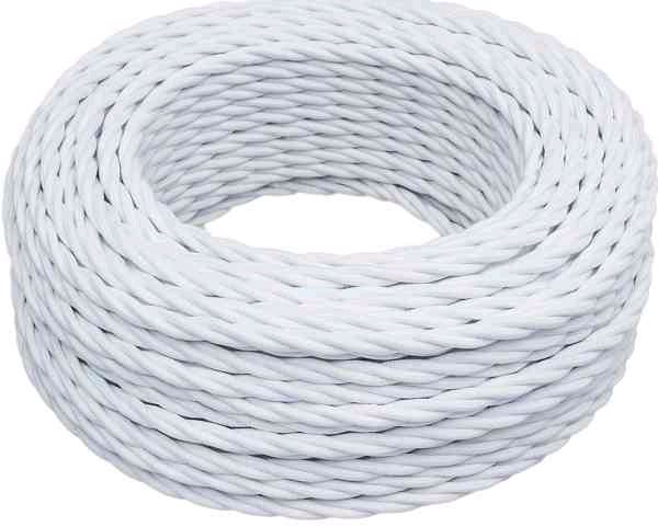 BIRONI Белый глянец Витой провод 2*1,5 10м B1-424-071-10