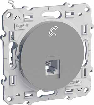 Купить SE Odace Алюминий Розетка ТЛФ RJ12 кат.5E/6 S53R497