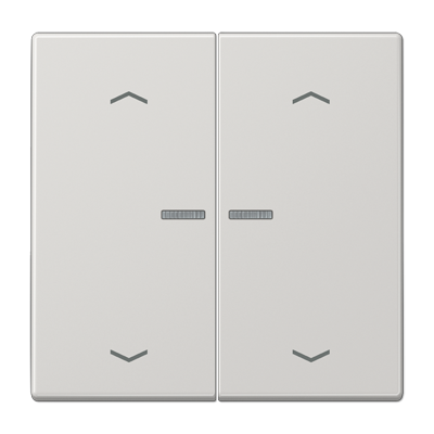 JUNG Клавиша для KNX кнопки, 2 группы, с окошком и символами"стрелки" дюропласт светло-серый LS102KO5PLG