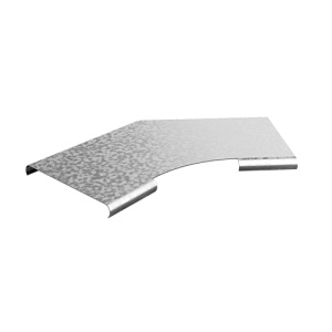 OSTEC Крышка к углу плоскому плавному универсальному 45 град. к лотку 400, толщ. 1,2 мм, Сендзимир цинк КУПТРП45-400-1,2-R100-СЦ