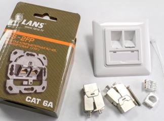 Розетка компьютерная OS-2FP двухпортовая экранированная (FTP)