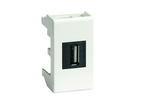 DKC USB 2.0 розетка, Viva, белая, 1 мод.