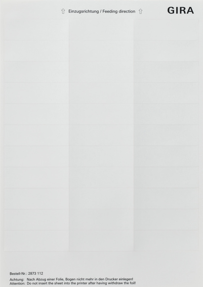 Gira Листы для надписей 21,8x67 мм 2873112