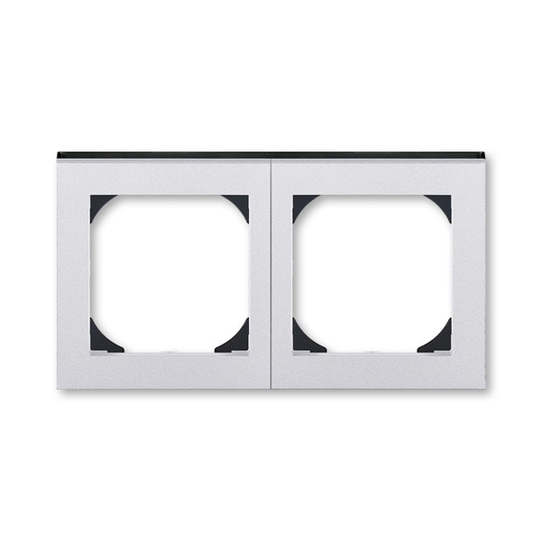 ABB EPJ Levit серебро / дымчатый чёрный Рамка 2 пост, 55х55 (для механизмов BJE) 2CHH015520A4070