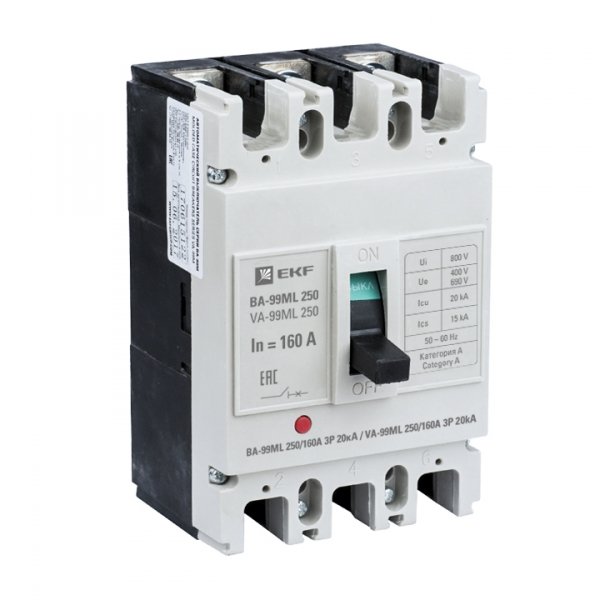 EKF Basic Автоматический выключатель ВА-99МL 250/160А 3P 20кА mccb99-250-160mi EKF Basic Автоматический выключатель ВА-99МL 250/160А 3P 20кА mccb99-250-160mi