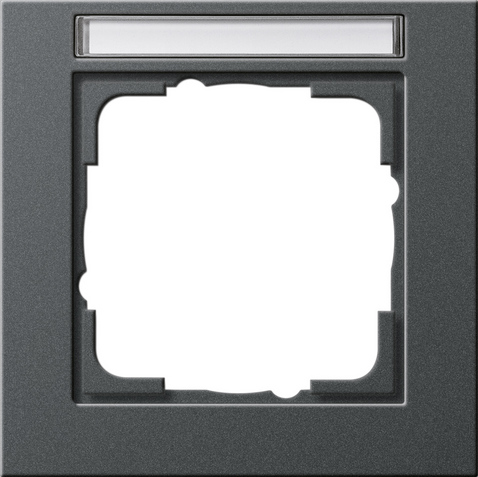 Gira E2 Антрацит Рамка 1-ая с полем для надписи 109123