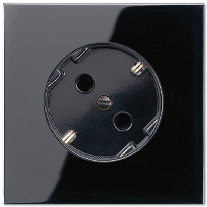 JUNG LS 990 Черная Розетка с/з под углом 45град LS520-45SW