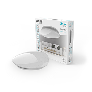 Gauss Светильник Basic Space Stone НПС 24W 2050lm 4000K  220-240V IP20 370*340*90 LED 1/20 995438224