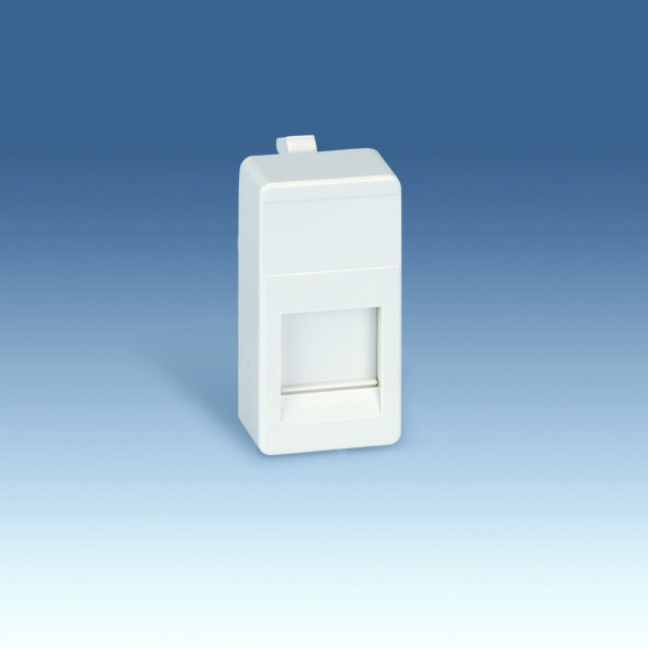 Simon 27 Мех Белый Адаптер на 1 RJ45(12) 75528-, 75540-, 75541-, 75544-39, узкий, шторка 27087-34