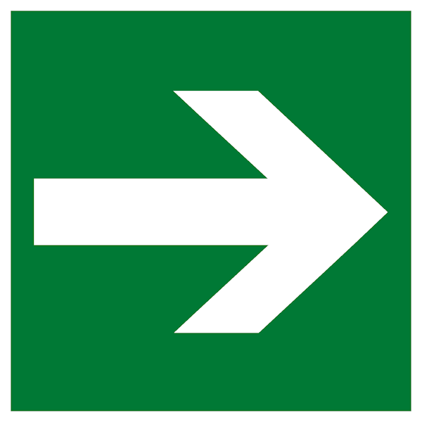 Знак пластик E02-01 "Направляющая стрелка" (200x200) фотолюминесцентный ГОСТ 12.4.026-2015 EKF PROxima