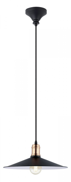 Eglo Подвес BRIDPORT, 1х60W (E27), Ø360, H1100, сталь, черный, медный 49452
