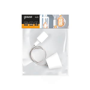 Gauss Светильник подвесной PL012 белый E27, 1 м, 1/40