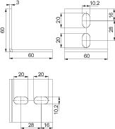 Купить SE Уголок для рейки 60x60 NSYEN60