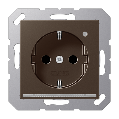 JUNG SCHUKO-розетка с LED подсветкой, мокко A1520-OMOLNW