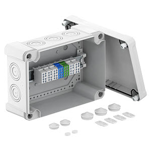 Купить OBO Bettermann Распределительная коробка X25, 286х202х126 мм., с линейным клеммным зажимом 2005318