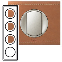 Купить Legrand Celiane2 Кожа карамель Рамка 4-ая (2+2+2+2 мод) 069424