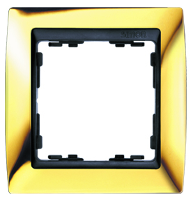 Simon 82 Золото/Графит Рамка 3-ая 82834-66