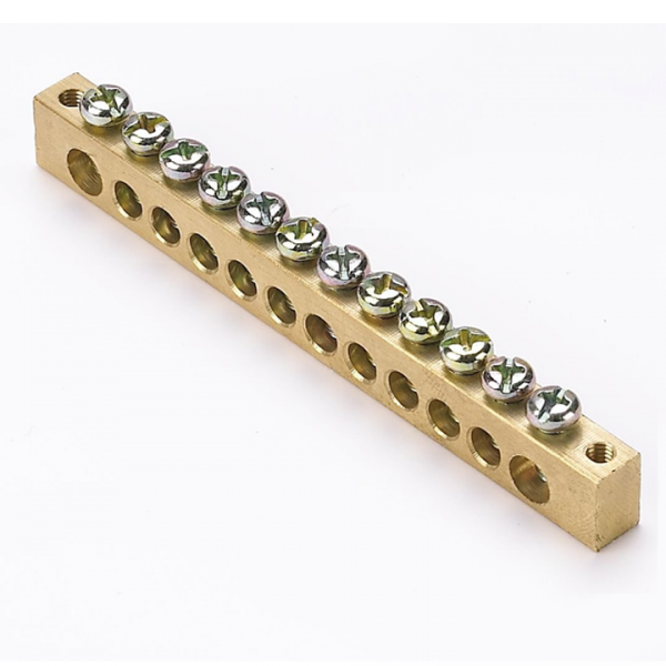 EKF PROxima Шина PEN "ноль-земля" (8х12мм) 12 отверстий латунь крепеж по краям