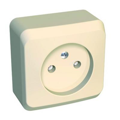 Купить Systeme Electric Этюд наруж Крем Розетка 1-ая б/з со шторками