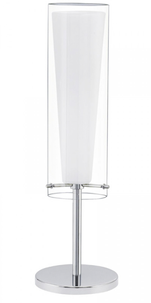 Eglo Лампа настольная PINTO, 1X60W (E27), L905, сталь, хром/ опал. стекло, прозр., бел. 89835