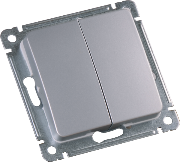 Hegel Мастер внутр Серебро ВС10-451-06 Выключатель 2-клавишный, механизм