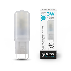 Gauss Лампа Elementary G9 AC220-240V 3W 240lm 4100K пластик LED 14923