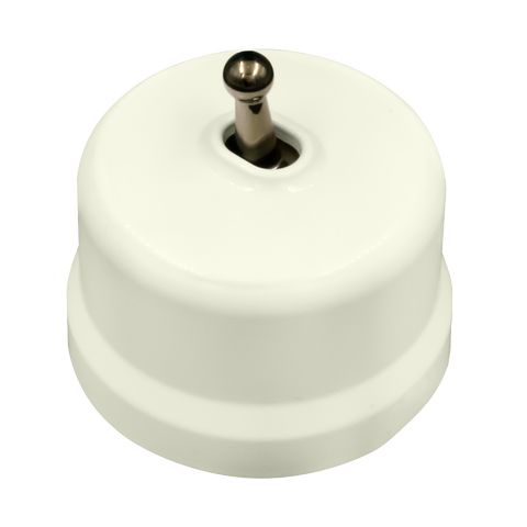 BIRONI Лизетта Пластик Слоновая кость Выключатель 1-кл (тумблерный), ручка Бронза B1-230-211-B