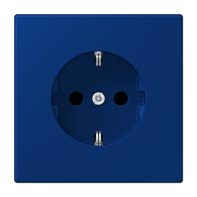 JUNG LS 990 Bleu outremer fonce(4320T) Розетка с/з с защитными шторками, безвинт. зажим LC1520KI4320T