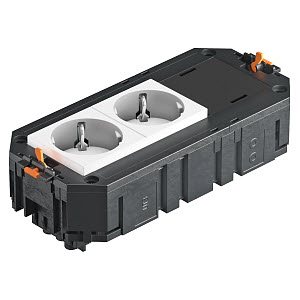 Купить OBO Bettermann Коробка монтажная укомплектованная UT3 GST18i (2 розетки + заглушка) 7404662