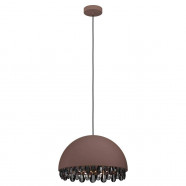 Eglo 39948 Подвесной потолочный светильник (люстра) GAETANO2, 1x40W, E27, H1500, Ø450, сталь, цвет мокка/сталь, хрусталь, цвет мокка, золотой, черный