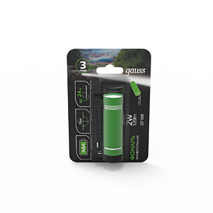 Gauss Фонарь ручной модель GFL108 2W 120lm 3xAAA LED 1/12/144 GF108