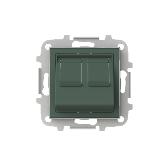 ABB SKY Комодоро Накладка для 2-х суппортов/разъёмов типа 2017... и/или 2018..., наклонная, со шторкам 2CLA851680A1901