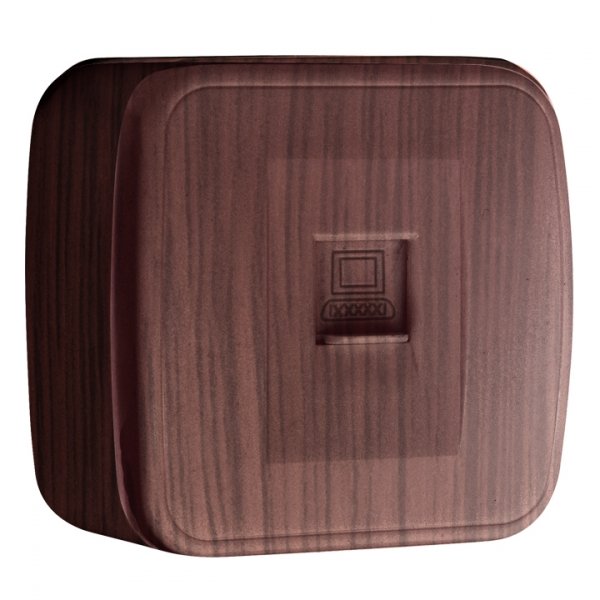 EKF Basic Минск Темное дерево Розетка RJ-11, ОП