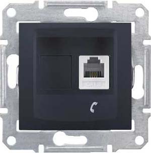 Купить SE Sedna Графит Розетка ТЛФ 1-ая RJ11 SDN4101170