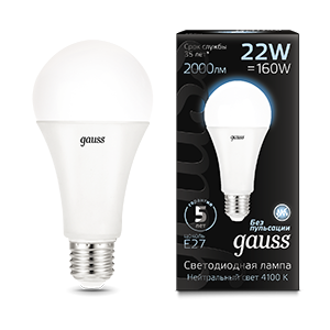 Gauss Лампа A70 22W 2000lm 4100K E27 LED 102502222