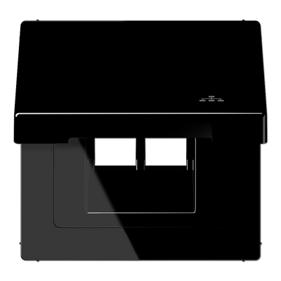 JUNG Накладка и крышка для двойных UAE розеток с символом "сеть" термопласт черный LS990BFKLLANSW